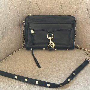 Rebecca Minkoff Black Leather Mini Mac Crossbody